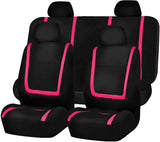 FH Group FB032ORANGE114 Orange Unique Flat Cloth Car Seat Cover (w. 4 Detachable Headrests and Solid Bench)