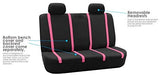 FH Group FB032ORANGE114 Orange Unique Flat Cloth Car Seat Cover (w. 4 Detachable Headrests and Solid Bench)