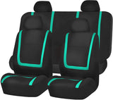 FH Group FB032ORANGE114 Orange Unique Flat Cloth Car Seat Cover (w. 4 Detachable Headrests and Solid Bench)