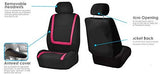 FH Group FB032ORANGE114 Orange Unique Flat Cloth Car Seat Cover (w. 4 Detachable Headrests and Solid Bench)