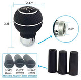 Thruifo 5 Speed Gear Stick Shifter Head, Leather & Aluminum MT Car Shift Knob Fit Most Automatic Manual Vehicles, Red