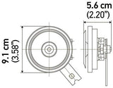 HELLA 012588071 Black 92mm 12V Disc Horn (Ht Universal Fit-Single Blister Pack)
