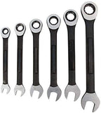 Performance Tool Black 6pc Blk W1166 6 Piece SAE Combination Ratchet Wrench Set | Premium Drop Forged Alloy Steel | Oil & Corrosion Resistant Finish | Sizes: 5/16, 3/8, 7/16, 1/2, 9/16, 5/8"