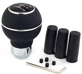 Thruifo 5 Speed Gear Stick Shifter Head, Leather & Aluminum MT Car Shift Knob Fit Most Automatic Manual Vehicles, Red