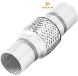 TOTALFLOW TF-57200 Stainless Steel Double Braided Exhaust Flex Pipe-2.25" ID x 8" OAL-Without Extensions