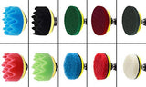 GOH DODD Polishing Pads, 11 Pieces 4 Inch Buffing Sponge Pads with Backing Plate and Drill Adapter for Car Sanding, Polishing, Waxing
