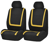 FH Group FB032ORANGE114 Orange Unique Flat Cloth Car Seat Cover (w. 4 Detachable Headrests and Solid Bench)