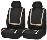 FH Group FB032ORANGE114 Orange Unique Flat Cloth Car Seat Cover (w. 4 Detachable Headrests and Solid Bench)