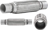 TOTALFLOW TF-57200 Stainless Steel Double Braided Exhaust Flex Pipe-2.25" ID x 8" OAL-Without Extensions