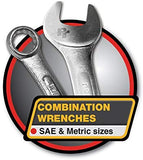 Performance Tool Black 6pc Blk W1166 6 Piece SAE Combination Ratchet Wrench Set | Premium Drop Forged Alloy Steel | Oil & Corrosion Resistant Finish | Sizes: 5/16, 3/8, 7/16, 1/2, 9/16, 5/8"