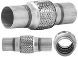 TOTALFLOW TF-57200 Stainless Steel Double Braided Exhaust Flex Pipe-2.25" ID x 8" OAL-Without Extensions