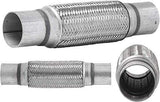 TOTALFLOW TF-57200 Stainless Steel Double Braided Exhaust Flex Pipe-2.25" ID x 8" OAL-Without Extensions