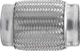 TOTALFLOW TF-57200 Stainless Steel Double Braided Exhaust Flex Pipe-2.25" ID x 8" OAL-Without Extensions