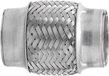 TOTALFLOW TF-57200 Stainless Steel Double Braided Exhaust Flex Pipe-2.25" ID x 8" OAL-Without Extensions