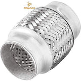 TOTALFLOW TF-57200 Stainless Steel Double Braided Exhaust Flex Pipe-2.25" ID x 8" OAL-Without Extensions