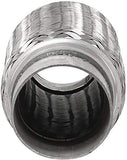 TOTALFLOW TF-57200 Stainless Steel Double Braided Exhaust Flex Pipe-2.25" ID x 8" OAL-Without Extensions