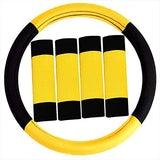 FH Group FH2033RED Steering Wheel Cover (Modernistic and Seat Belt Pads Combo Set Red)