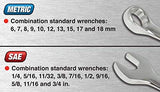 Performance Tool Black 6pc Blk W1166 6 Piece SAE Combination Ratchet Wrench Set | Premium Drop Forged Alloy Steel | Oil & Corrosion Resistant Finish | Sizes: 5/16, 3/8, 7/16, 1/2, 9/16, 5/8"