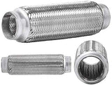 TOTALFLOW TF-57200 Stainless Steel Double Braided Exhaust Flex Pipe-2.25" ID x 8" OAL-Without Extensions