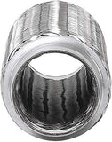 TOTALFLOW TF-57200 Stainless Steel Double Braided Exhaust Flex Pipe-2.25" ID x 8" OAL-Without Extensions