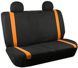 FH Group FB032ORANGE114 Orange Unique Flat Cloth Car Seat Cover (w. 4 Detachable Headrests and Solid Bench)