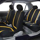 FH Group FB032ORANGE114 Orange Unique Flat Cloth Car Seat Cover (w. 4 Detachable Headrests and Solid Bench)