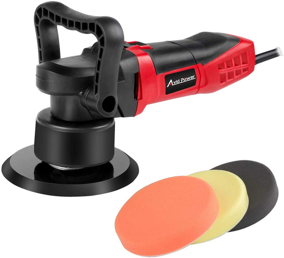 Avid Power Polisher, 6-inch Dual Action Random Orbital Car Buffer Polisher Waxer with Variable Speed, 3 Foam Pads for Car Polishing and Waxing, AEP127