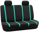 FH Group FB032ORANGE114 Orange Unique Flat Cloth Car Seat Cover (w. 4 Detachable Headrests and Solid Bench)