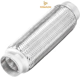 TOTALFLOW TF-57200 Stainless Steel Double Braided Exhaust Flex Pipe-2.25" ID x 8" OAL-Without Extensions