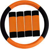 FH Group FH2033RED Steering Wheel Cover (Modernistic and Seat Belt Pads Combo Set Red)