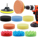 GOH DODD Polishing Pads, 11 Pieces 4 Inch Buffing Sponge Pads with Backing Plate and Drill Adapter for Car Sanding, Polishing, Waxing