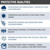 Budge RB-5 Rain Barrier Car Cover Gray Size 5: Fits up to 22' Outdoor, Waterproof, Breathable