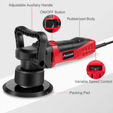 Avid Power Polisher, 6-inch Dual Action Random Orbital Car Buffer Polisher Waxer with Variable Speed, 3 Foam Pads for Car Polishing and Waxing, AEP127