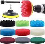 GOH DODD Polishing Pads, 11 Pieces 4 Inch Buffing Sponge Pads with Backing Plate and Drill Adapter for Car Sanding, Polishing, Waxing