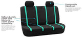 FH Group FB032ORANGE114 Orange Unique Flat Cloth Car Seat Cover (w. 4 Detachable Headrests and Solid Bench)