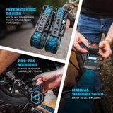 Stryder UX300-01A Retractable Ratchet Tie Down Straps: 10' x 1", 300 lb Working Load Limit / 900 lb Break Strength