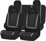 FH Group FB032ORANGE114 Orange Unique Flat Cloth Car Seat Cover (w. 4 Detachable Headrests and Solid Bench)