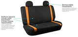 FH Group FB032ORANGE114 Orange Unique Flat Cloth Car Seat Cover (w. 4 Detachable Headrests and Solid Bench)