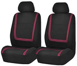 FH Group FB032ORANGE114 Orange Unique Flat Cloth Car Seat Cover (w. 4 Detachable Headrests and Solid Bench)