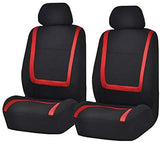 FH Group FB032ORANGE114 Orange Unique Flat Cloth Car Seat Cover (w. 4 Detachable Headrests and Solid Bench)