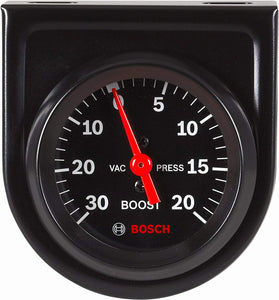 Bosch SP0F000050 Style Line 2" Mechanical Vacuum/Boost Gauge (Black Dial Face, Black Bezel)
