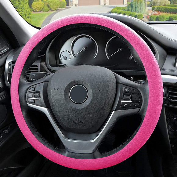 FH Group FH3001HOTPINK Pink Steering Wheel Cover (Silicone Snake Pattern Massaging grip in Hot Color-Fit Most Car Truck Suv or Van)