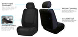 FH Group FB032ORANGE114 Orange Unique Flat Cloth Car Seat Cover (w. 4 Detachable Headrests and Solid Bench)