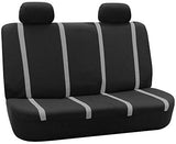 FH Group FB032ORANGE114 Orange Unique Flat Cloth Car Seat Cover (w. 4 Detachable Headrests and Solid Bench)