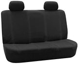 FH Group FB032ORANGE114 Orange Unique Flat Cloth Car Seat Cover (w. 4 Detachable Headrests and Solid Bench)
