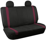 FH Group FB032ORANGE114 Orange Unique Flat Cloth Car Seat Cover (w. 4 Detachable Headrests and Solid Bench)