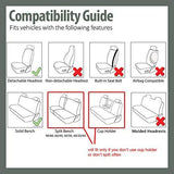 FH Group FB032ORANGE114 Orange Unique Flat Cloth Car Seat Cover (w. 4 Detachable Headrests and Solid Bench)