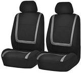 FH Group FB032ORANGE114 Orange Unique Flat Cloth Car Seat Cover (w. 4 Detachable Headrests and Solid Bench)