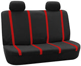 FH Group FB032ORANGE114 Orange Unique Flat Cloth Car Seat Cover (w. 4 Detachable Headrests and Solid Bench)
