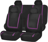 FH Group FB032ORANGE114 Orange Unique Flat Cloth Car Seat Cover (w. 4 Detachable Headrests and Solid Bench)